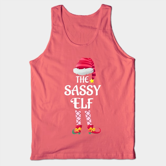 The Sassy Elf Christmas Matching Pajama Family Party Gift Tank Top by BooTeeQue